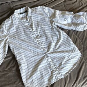 Lauren Ralph Lauren White and Black Striped Blouse